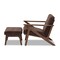 Baxton Studio Bianca Walnut Wood Brown Faux Leather Lounge Chair and Ottoman Set 140-7544-7547 - alternate 8